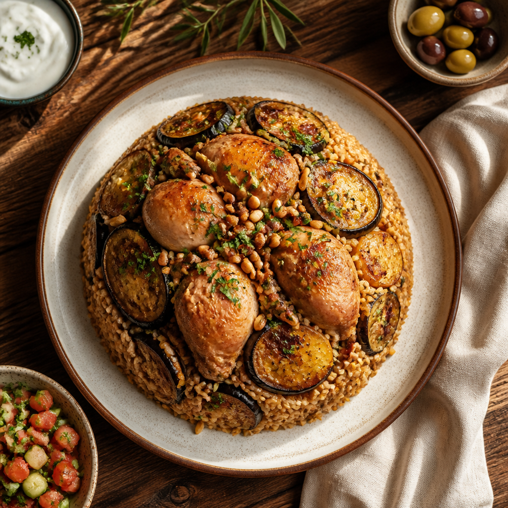 מקלובה עם עוף וחצילים