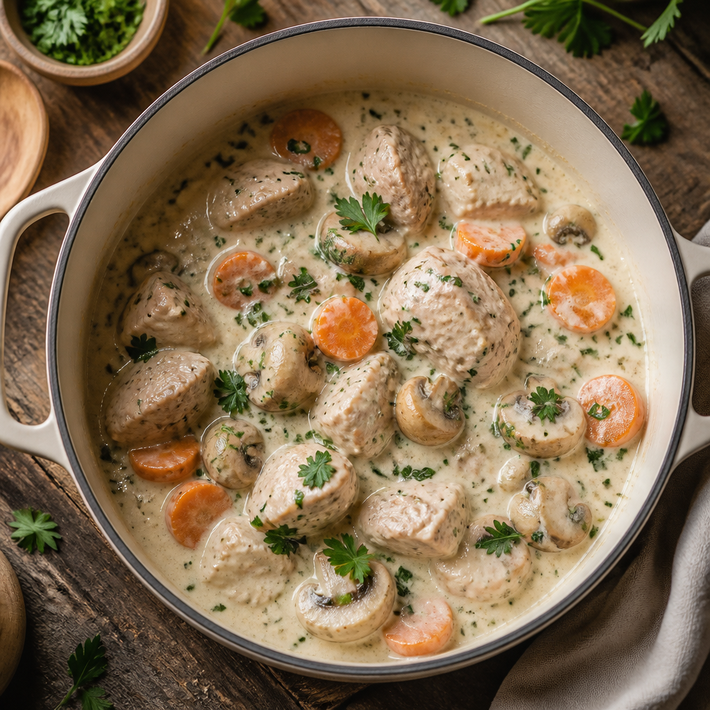 Blanquette de veau facile, sauce blanche crémeuse