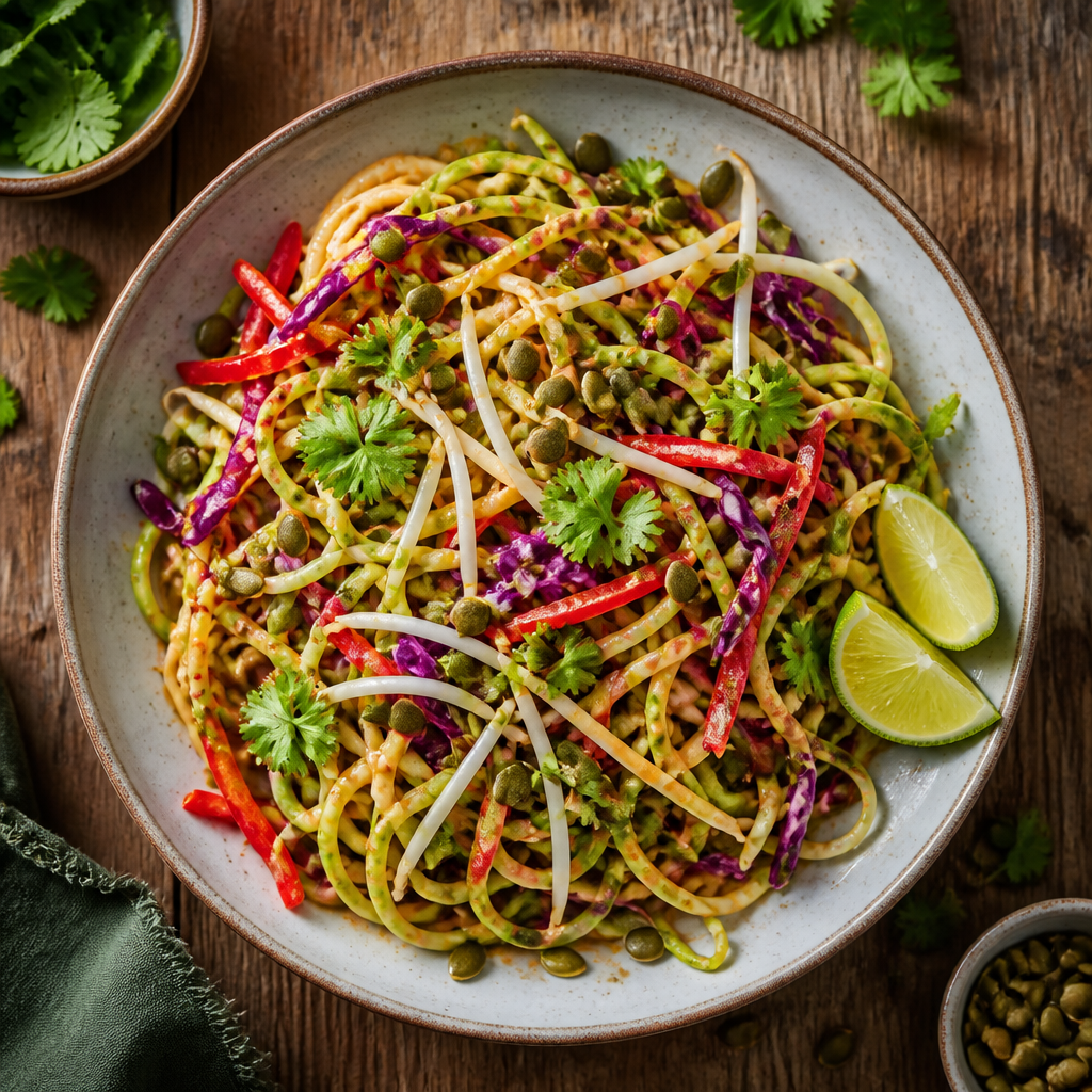 Basisches Pad Thai mit würziger Saaten-Limetten-Sauce