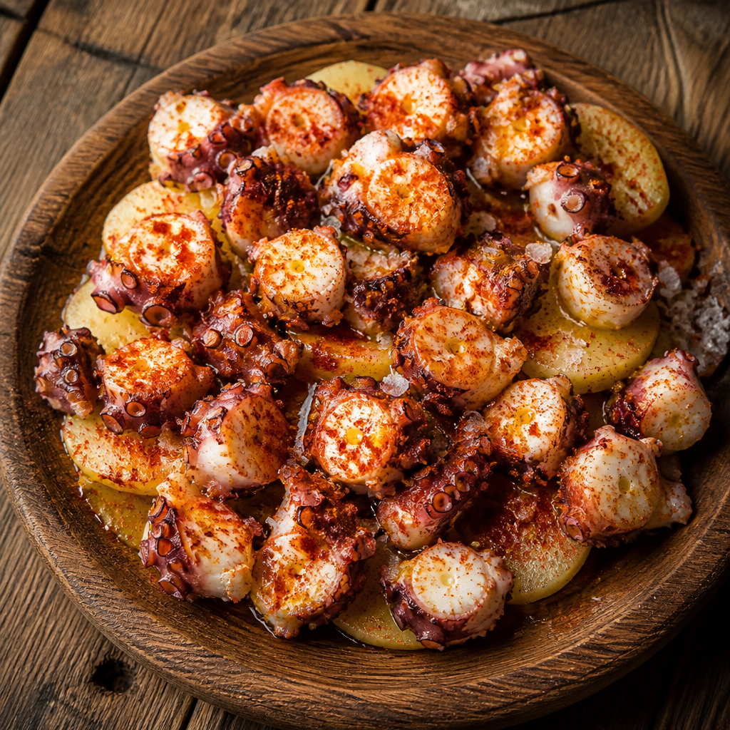 Poulpe à la galicienne traditionnel et pommes de terre