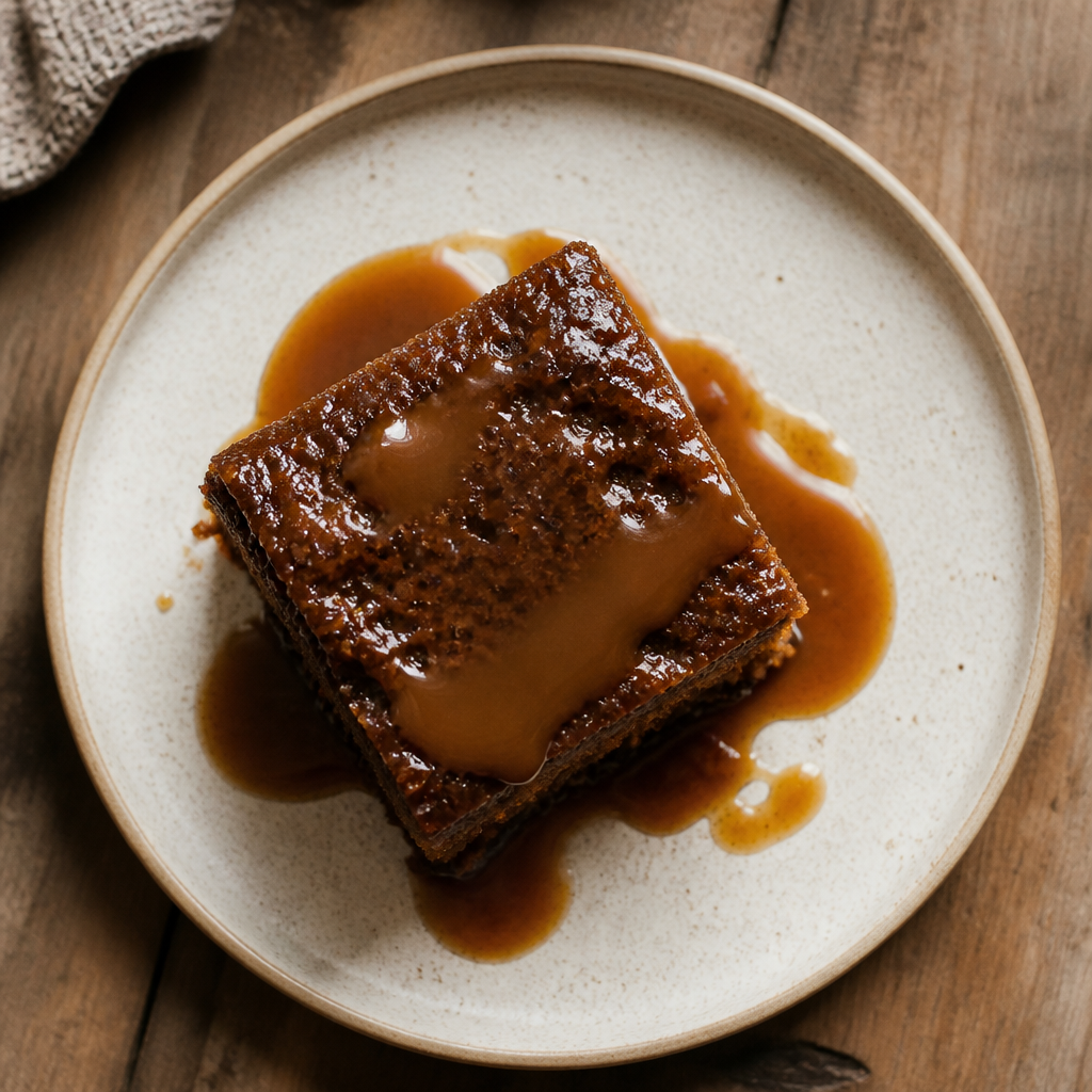 Sticky Toffee Pudding mit warmer Toffeesauce