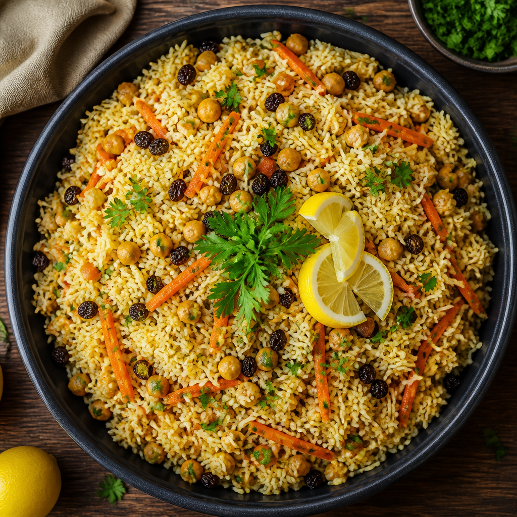 Vegetarian Plov Recipe with Chickpeas and Carrots