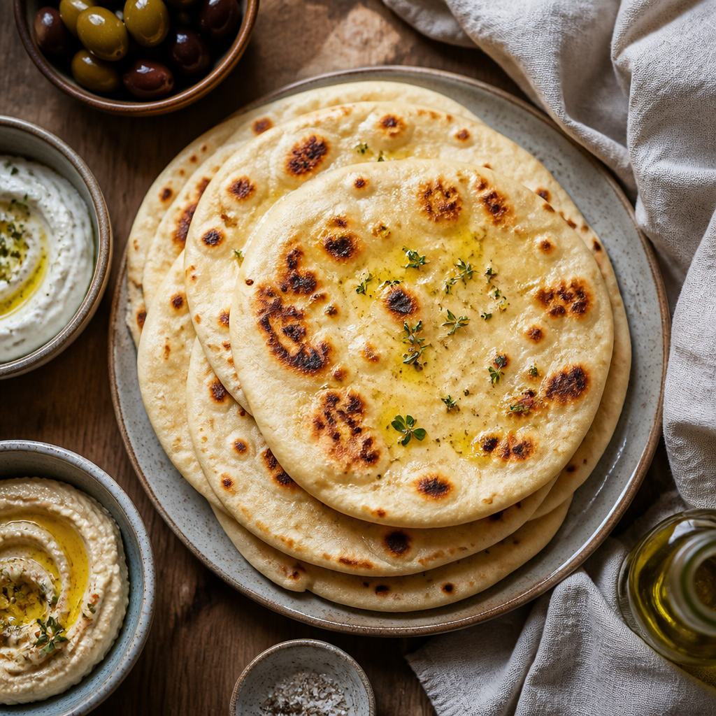 خبز مسطّح سريع بالزبادي من دون جلوتين