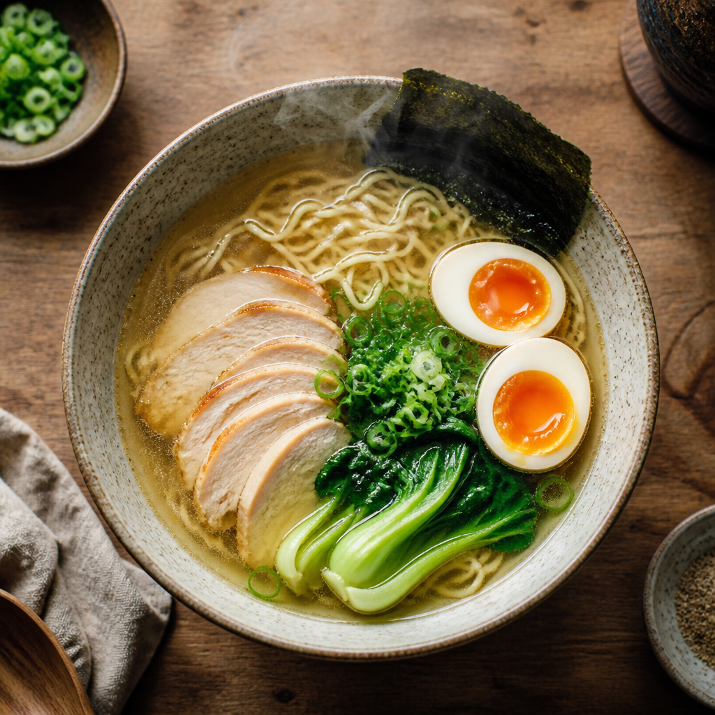 Chicken Broth Ramen from Scratch
