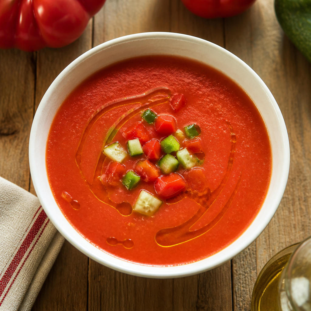 Gaspacho andalou traditionnel et rafraîchissant