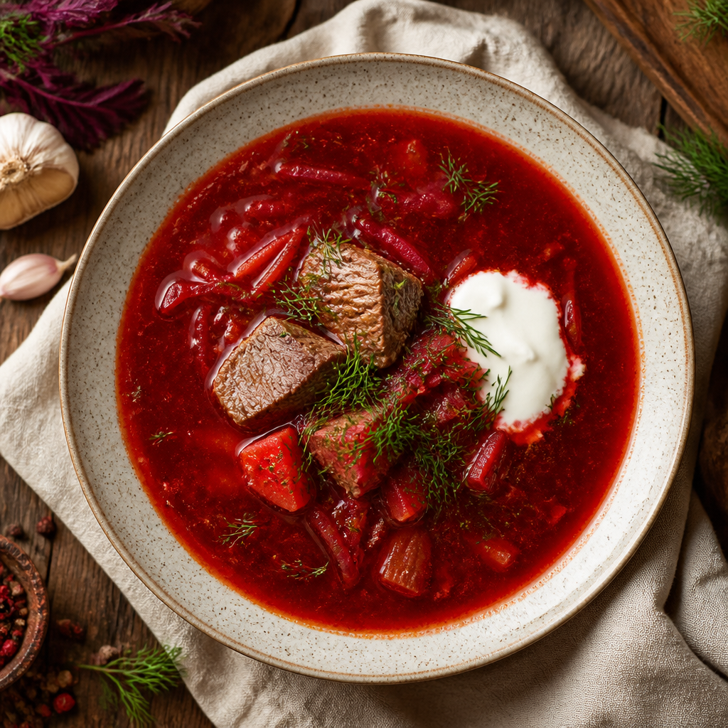 Classic borscht with beef